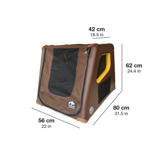TAMI S Inflatable Car Boot Dog Crate for Small Dogs – Car & Home Use with Airbag Function