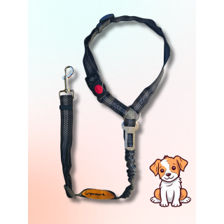 Sport Vibrations® 2-in-1 Auto-Hundegurt mit Rückdämpfung – Verstellbarer Sicherheitshundeleine mit Schnellbefestigung an der Kopfstütze & Universalschnalle zum Einrasten – Für alle Hunderassen & Autotypen